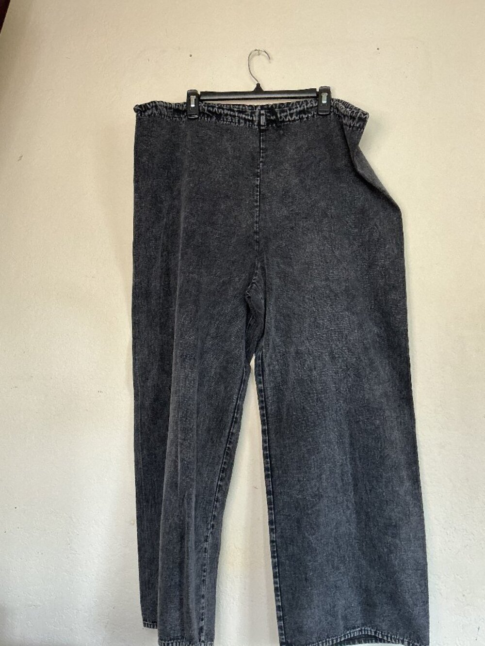 Los Angeles Apparel Black Acid Wash Wide Leg Canvas Pants - Size 3XL XXXL
